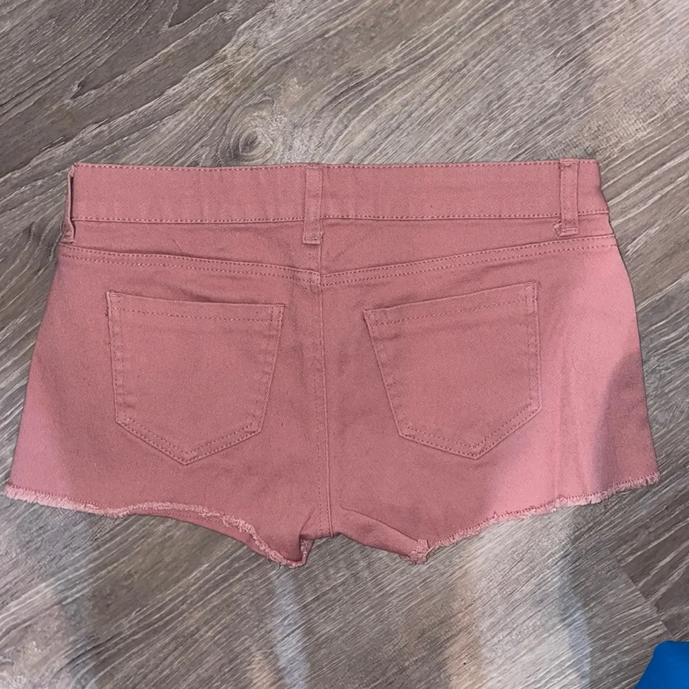 Coral Pink Jean Shorts - Picture 2 of 3